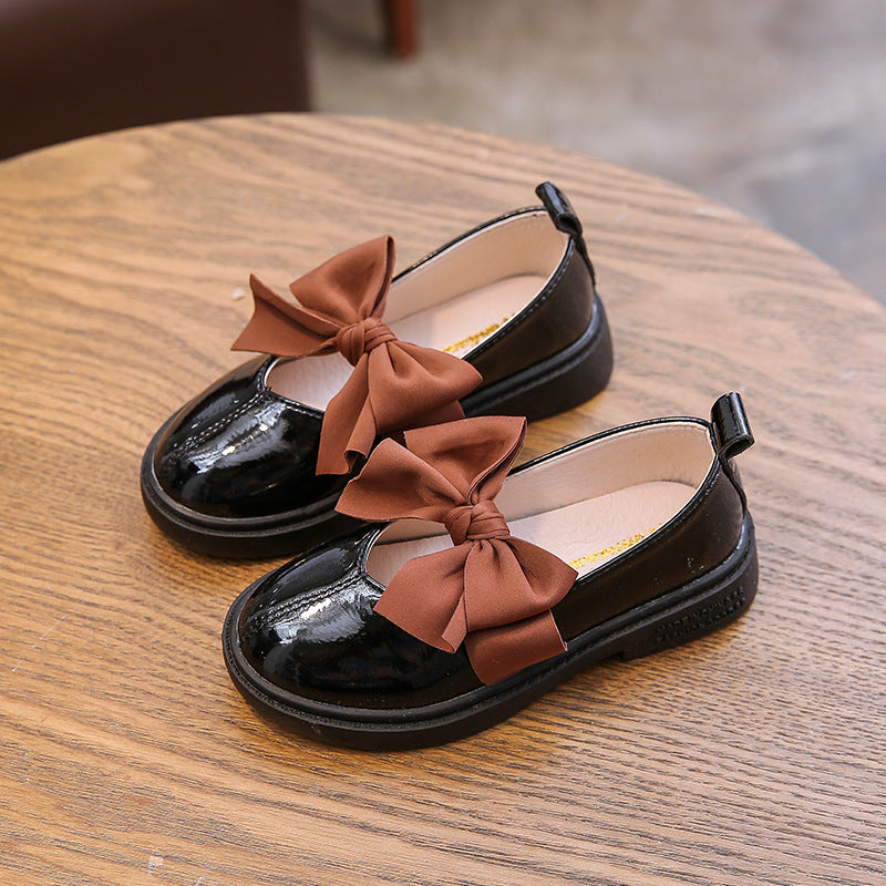 Mädchen Leder-Ballerinas mit Schleife | LuxeStyle