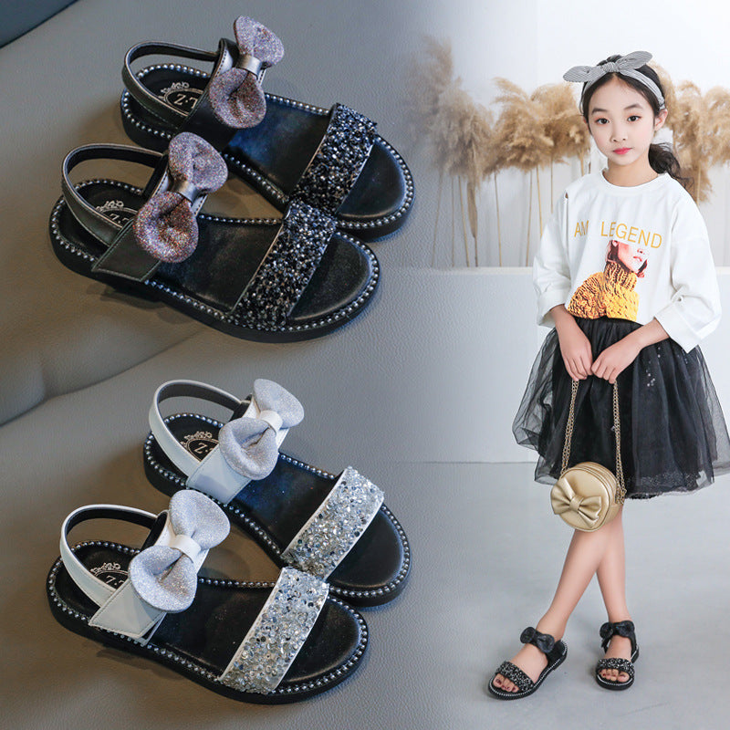 Atmungsaktive Prinzessinnen-Sandalen für Mädchen mit Klettverschluss | LuxeStyle