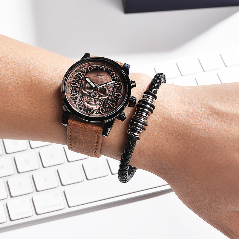 Herren-Armbanduhr mit Totenkopf-Zifferblatt | LuxeStyle