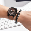 Herren-Armbanduhr mit Totenkopf-Zifferblatt | LuxeStyle