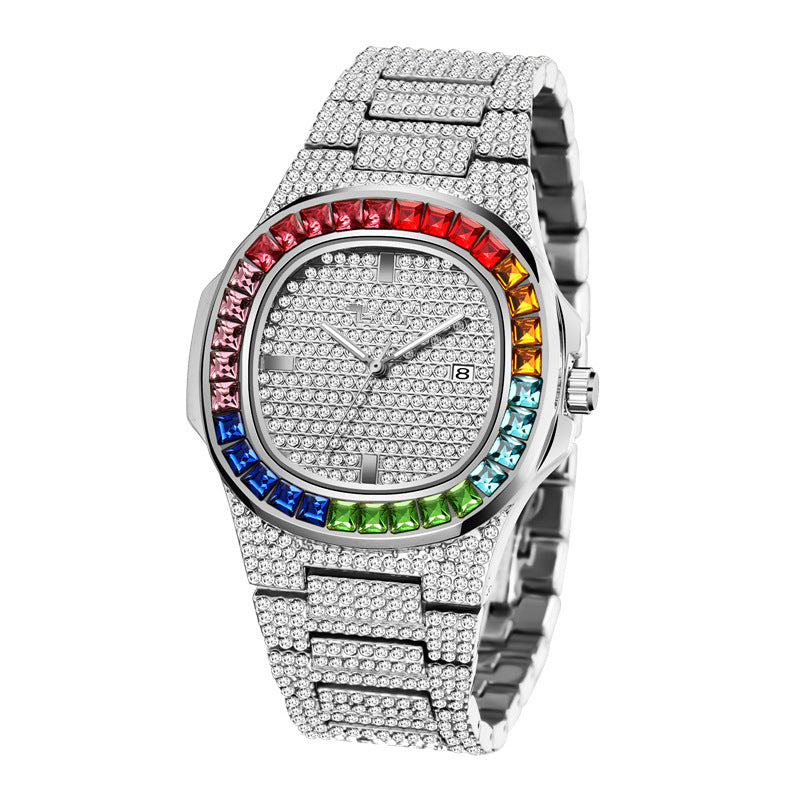 Quadratische Herrenuhr mit Diamant-Trend – Bild 2 | LuxeStyle