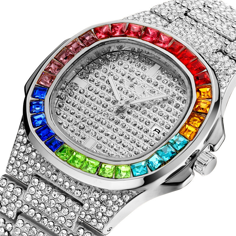 Quadratische Herrenuhr mit Diamant-Trend | LuxeStyle