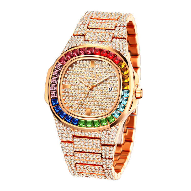 Quadratische Herrenuhr mit Diamant-Trend – Bild 6 | LuxeStyle