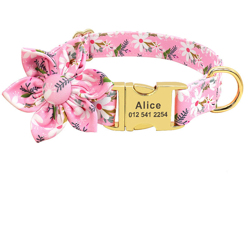 Halsband mit abnehmbarer Blüte und Gravur – Bild 11 | LuxeStyle