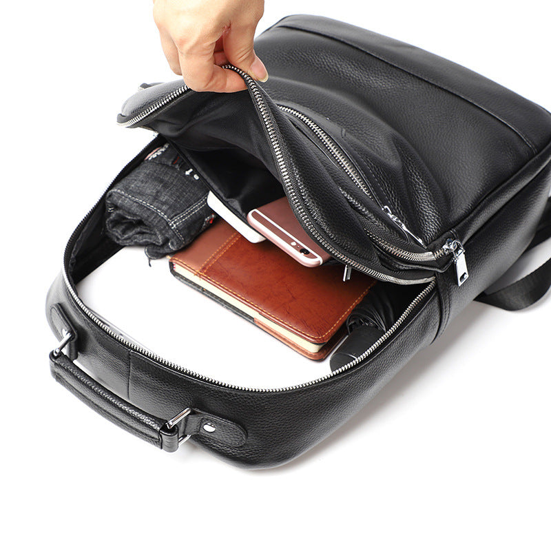 Rindsleder-Business-Rucksack Schwarz – Bild 4 | LuxeStyle
