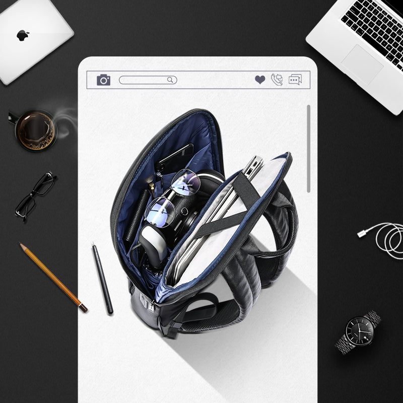 Lederrucksack mit USB-Ladeanschluss – Bild 7 | LuxeStyle