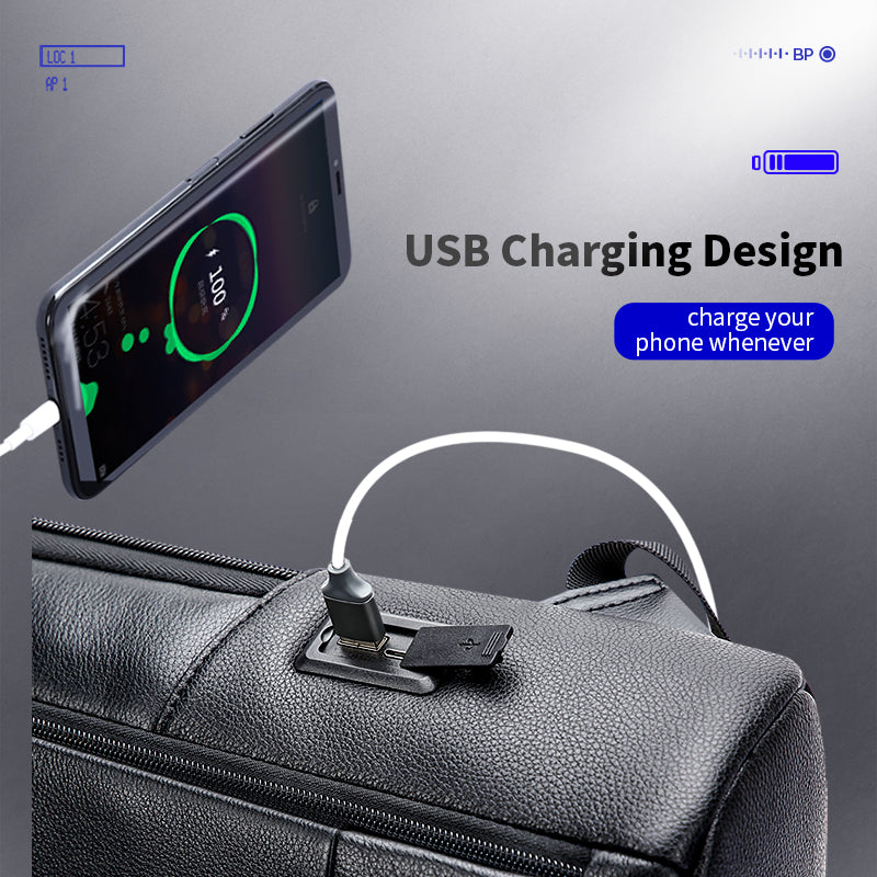 Lederrucksack mit USB-Ladeanschluss – Bild 11 | LuxeStyle
