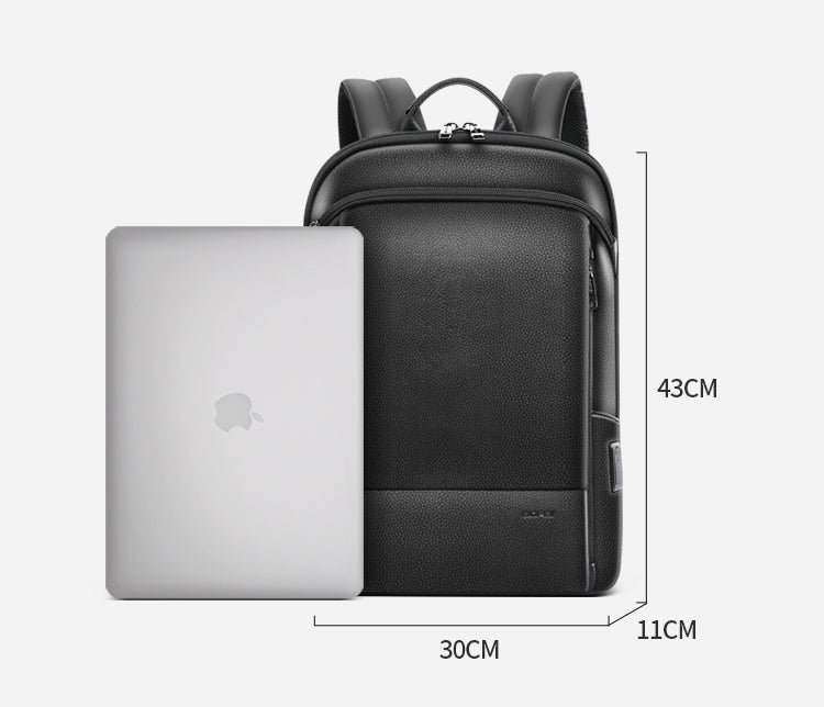 Lederrucksack mit USB-Ladeanschluss – Bild 9 | LuxeStyle