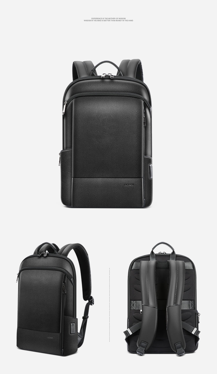 Lederrucksack mit USB-Ladeanschluss – Bild 12 | LuxeStyle