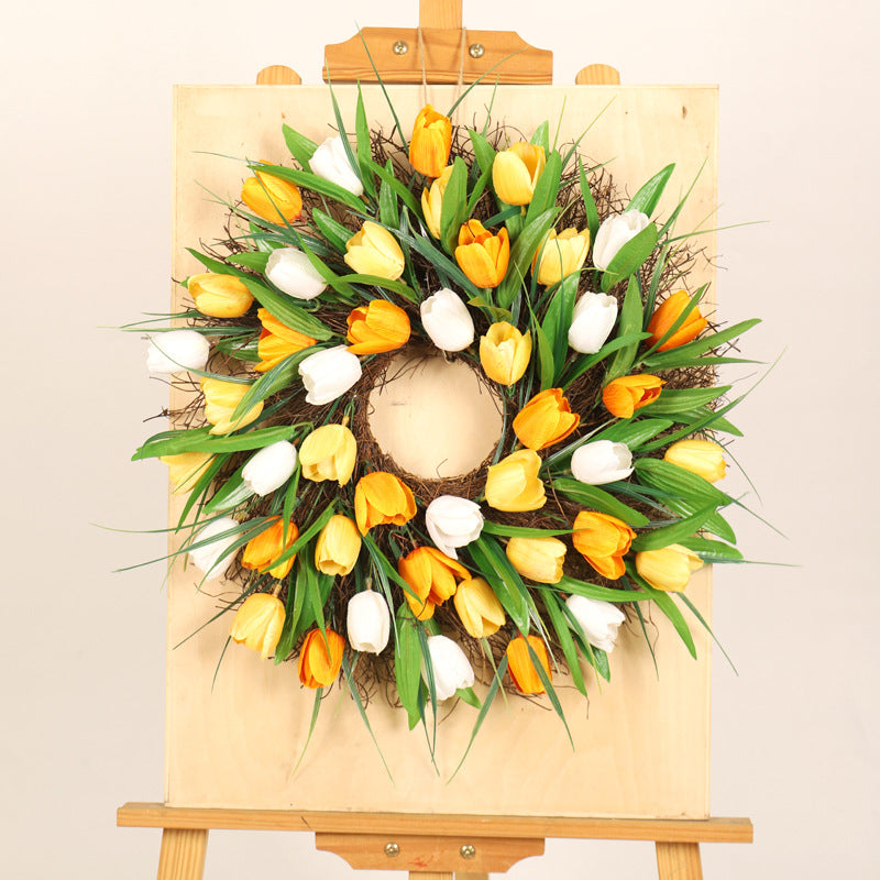 Tulpenkranz aus Rattan für die Tür – Bild 2 | LuxeStyle
