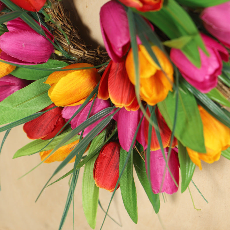 Tulpenkranz aus Rattan für die Tür | LuxeStyle
