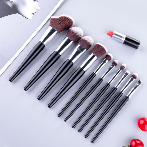 10-teiliges Make-up Pinselset mit Wellenborsten