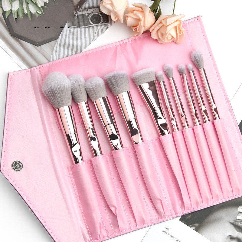 10-teiliges Make-up Pinselset mit Tasche