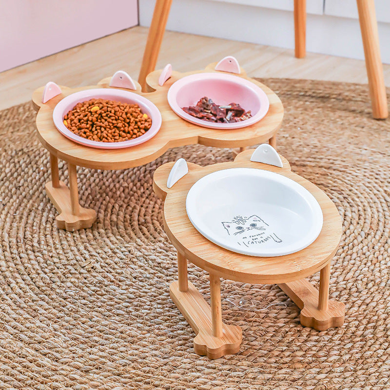 Keramik Futternapf für Haustiere mit Holzgestell – Bild 5 | LuxeStyle
