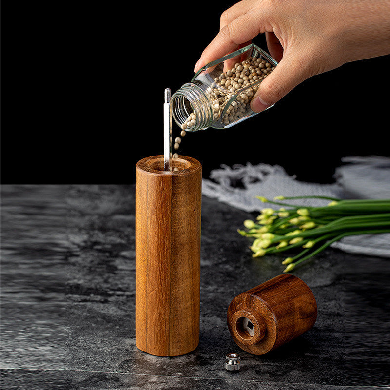 Akazien Pfeffer- und Salzmühle, 2er-Set mit Ständer – Bild 2 | LuxeStyle