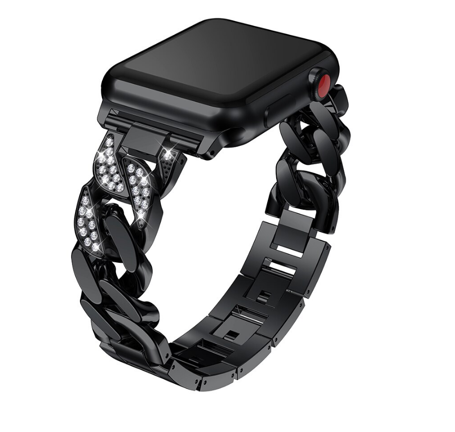 Diamantbesetztes Edelstahlarmband für Apple Watch – Bild 4 | LuxeStyle