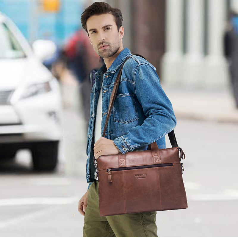 Leder Ein-Schulter Business-Umhängetasche | LuxeStyle