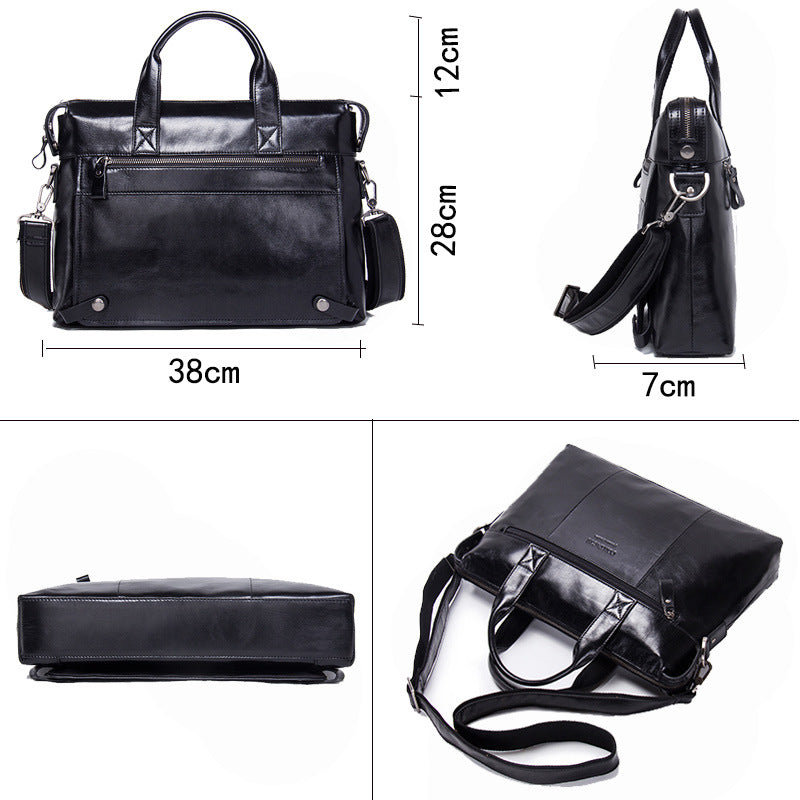 Leder Ein-Schulter Business-Umhängetasche – Bild 5 | LuxeStyle