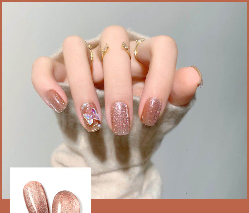 Milk Tea Crystal Stone Cat Eye Nagellack – Bild 18 | LuxeStyle