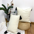 Gewebe-Kissenbezug mit Rautenmuster und Fransen | LuxeStyle