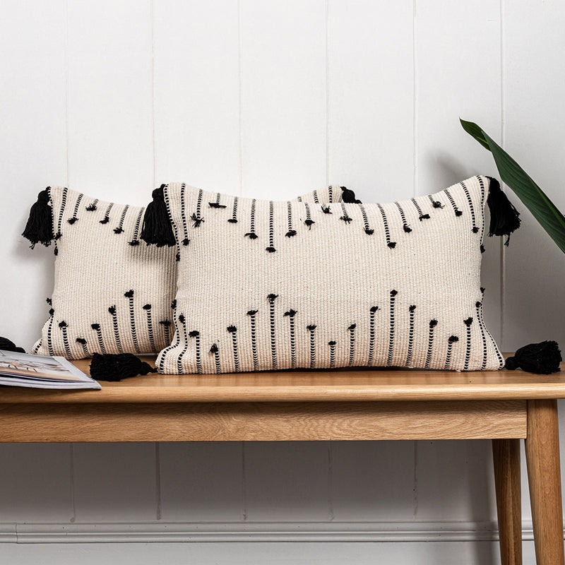 Boho Marokkanischer Kissenbezug mit Fransen – Bild 2 | LuxeStyle