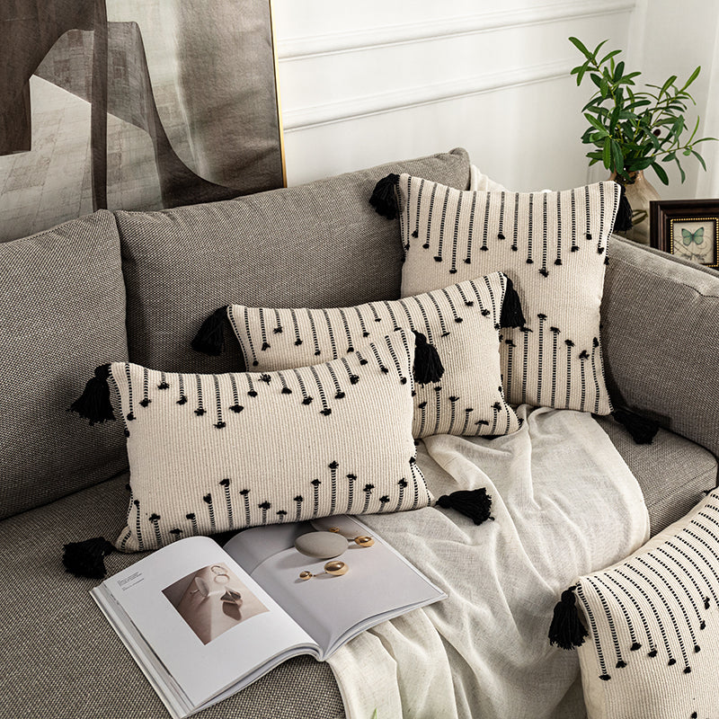Boho Marokkanischer Kissenbezug mit Fransen – Bild 3 | LuxeStyle