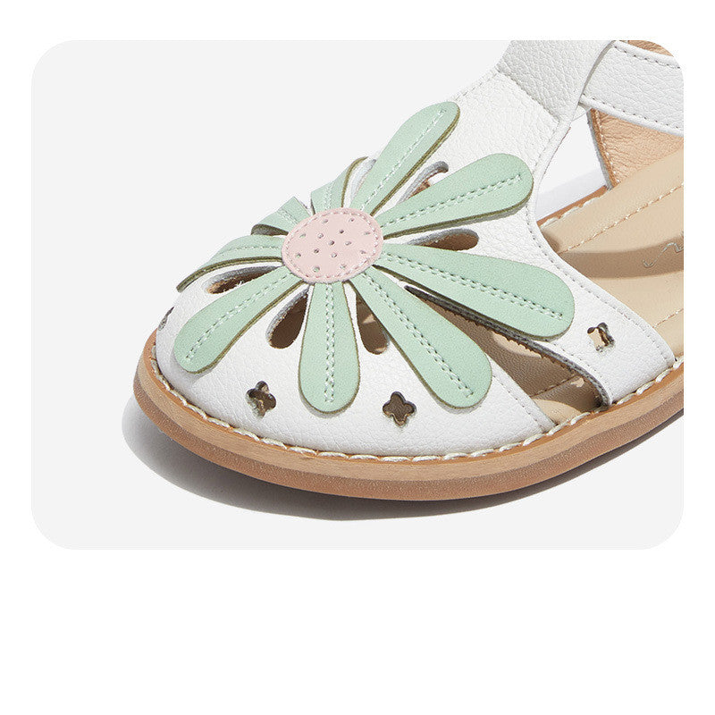Mädchen Baotou Sandalen mit Blumenmuster