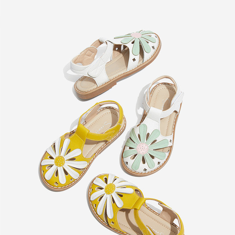 Mädchen Baotou Sandalen mit Blumenmuster