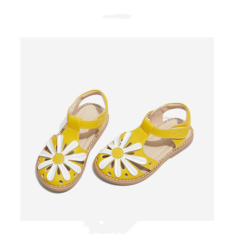 Mädchen Baotou Sandalen mit Blumenmuster