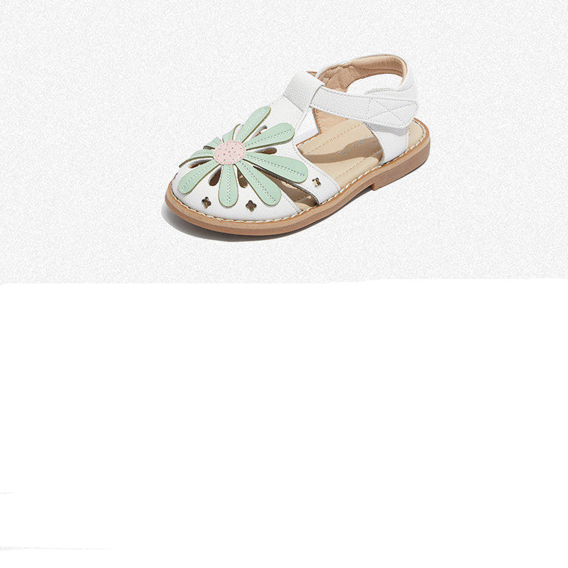 Mädchen Baotou Sandalen mit Blumenmuster