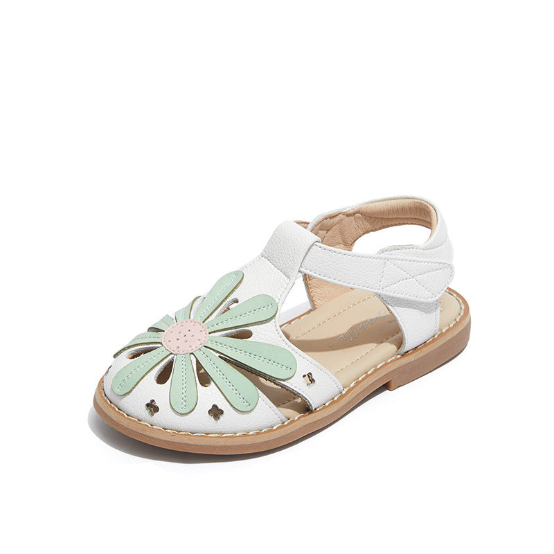 Mädchen Baotou Sandalen mit Blumenmuster