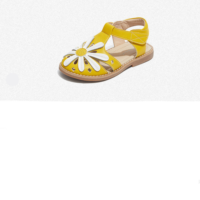 Mädchen Baotou Sandalen mit Blumenmuster