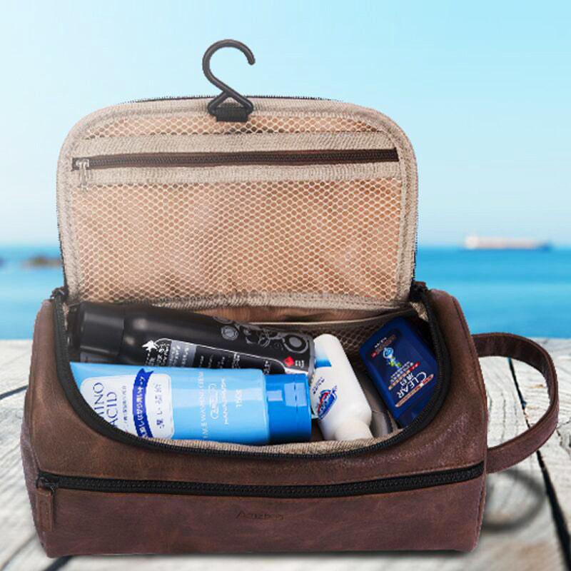 Multifunktionale wasserdichte Leder-Kulturtasche – Bild 3 | LuxeStyle