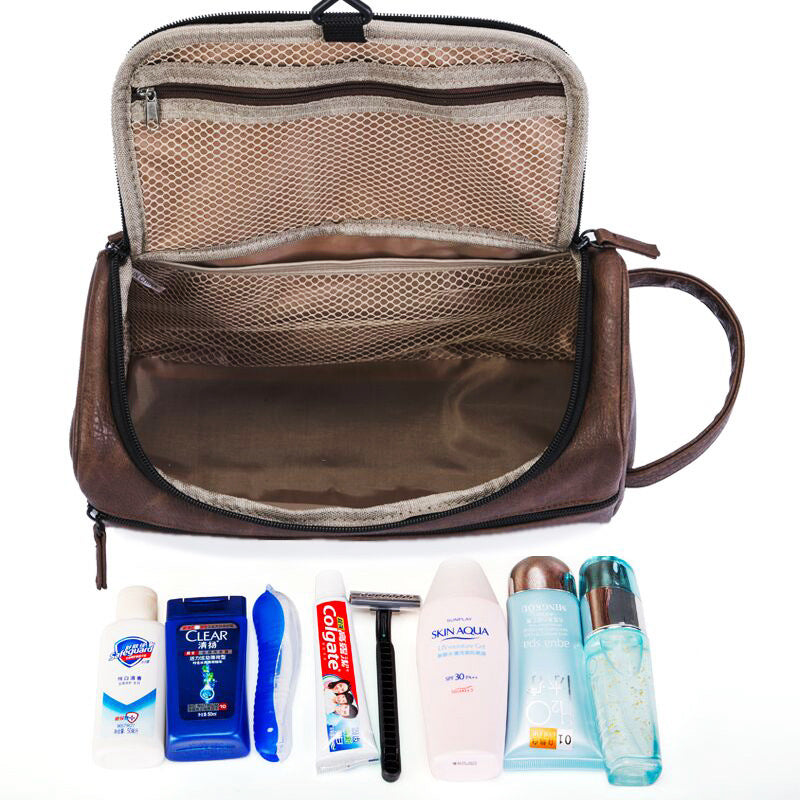 Multifunktionale wasserdichte Leder-Kulturtasche – Bild 7 | LuxeStyle