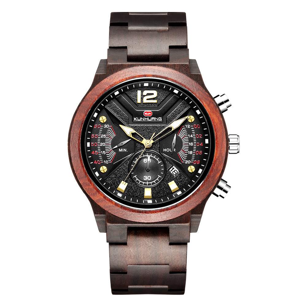Chronograph Sport-Holzuhr für Herren