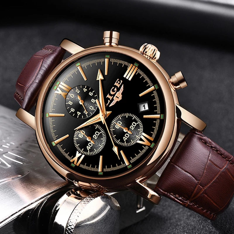 Herren Quarzuhr, wasserdicht, Multifunktion – Bild 7 | LuxeStyle