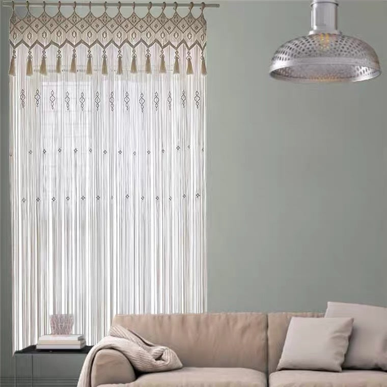 Boho Wandteppich Vorhang Beige – Bild 2 | LuxeStyle