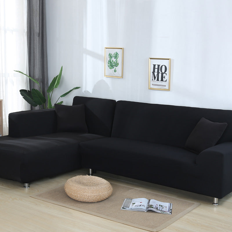 Elastischer L-Sofa Bezug, einfarbig – Bild 4 | LuxeStyle