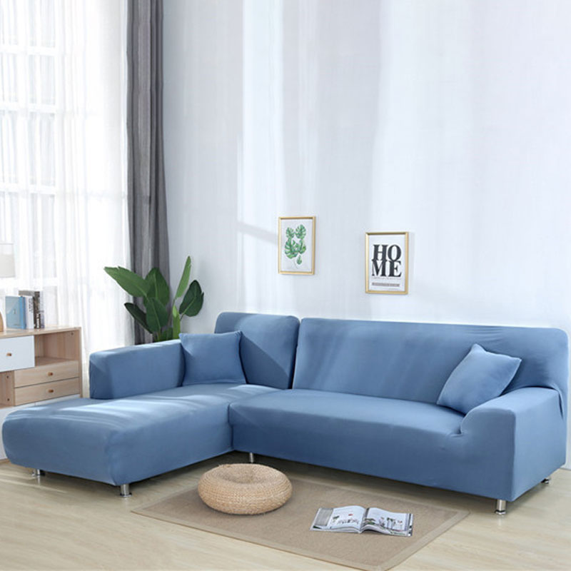 Elastischer L-Sofa Bezug, einfarbig – Bild 6 | LuxeStyle