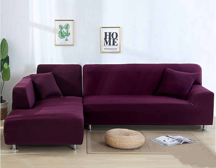 Elastischer L-Sofa Bezug, einfarbig – Bild 7 | LuxeStyle