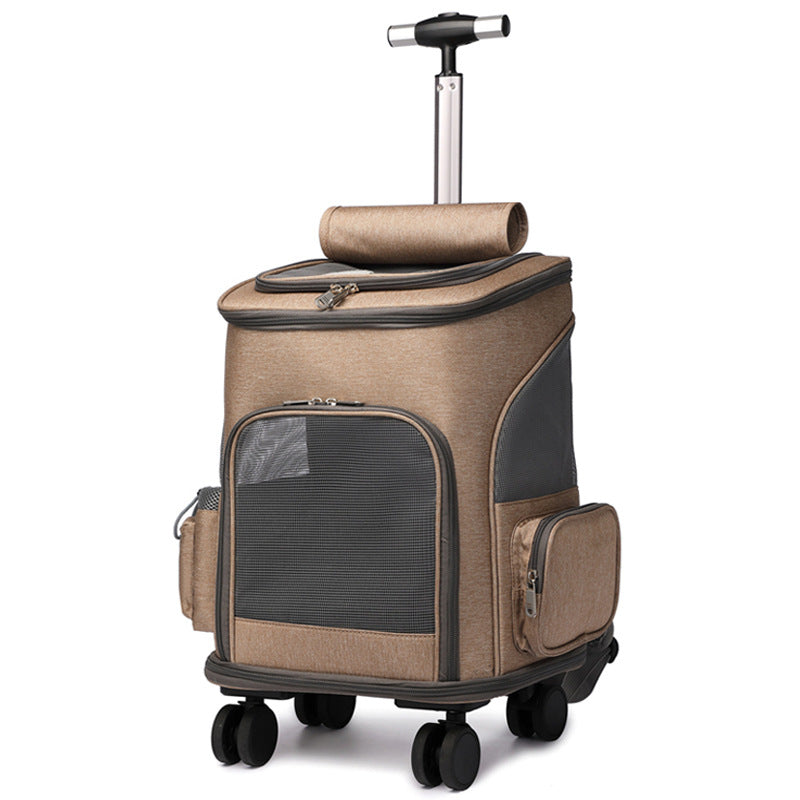 Trolley-Rucksack für Haustiere mit Sichtfenster