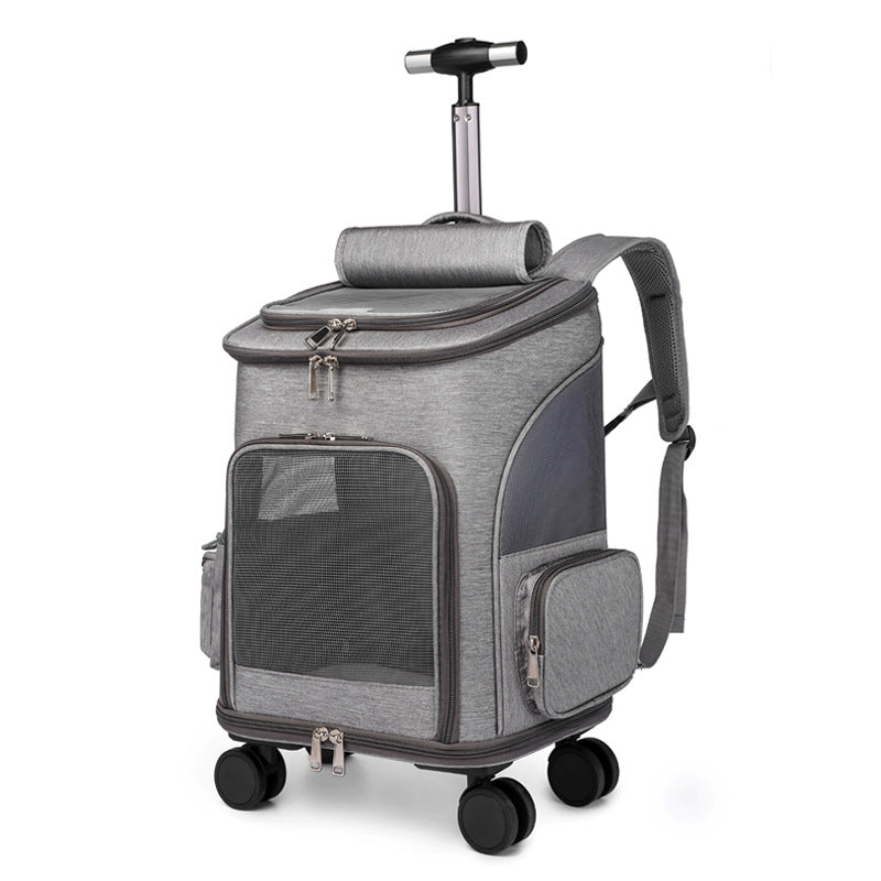 Trolley-Rucksack für Haustiere mit Sichtfenster