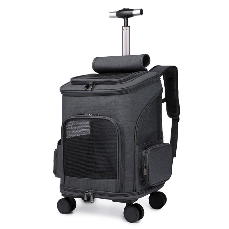 Trolley-Rucksack für Haustiere mit Sichtfenster