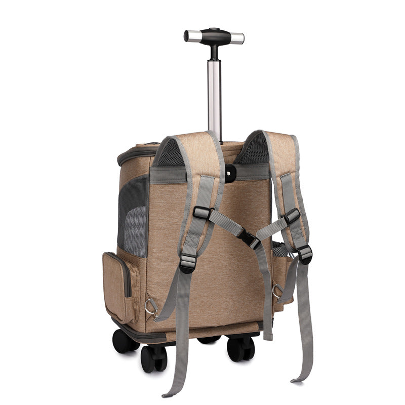 Trolley-Rucksack für Haustiere mit Sichtfenster