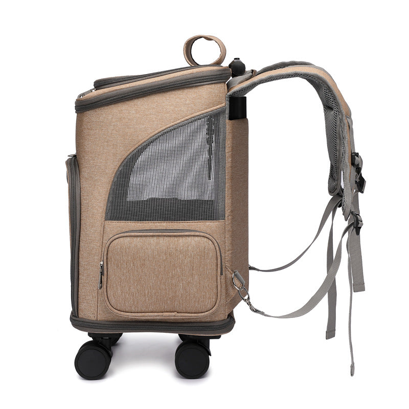 Trolley-Rucksack für Haustiere mit Sichtfenster