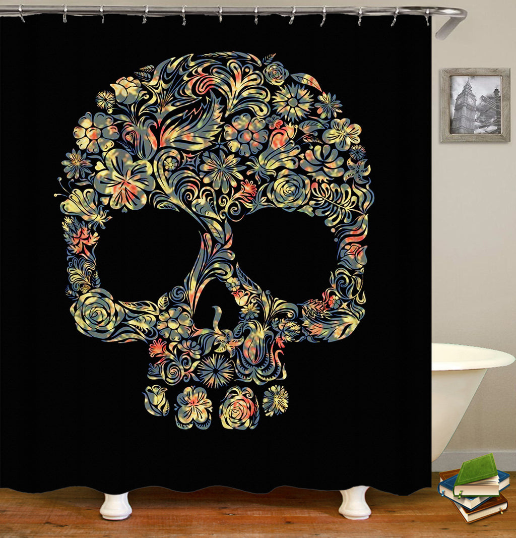Duschvorhang mit Totenkopfmuster – Bild 3 | LuxeStyle
