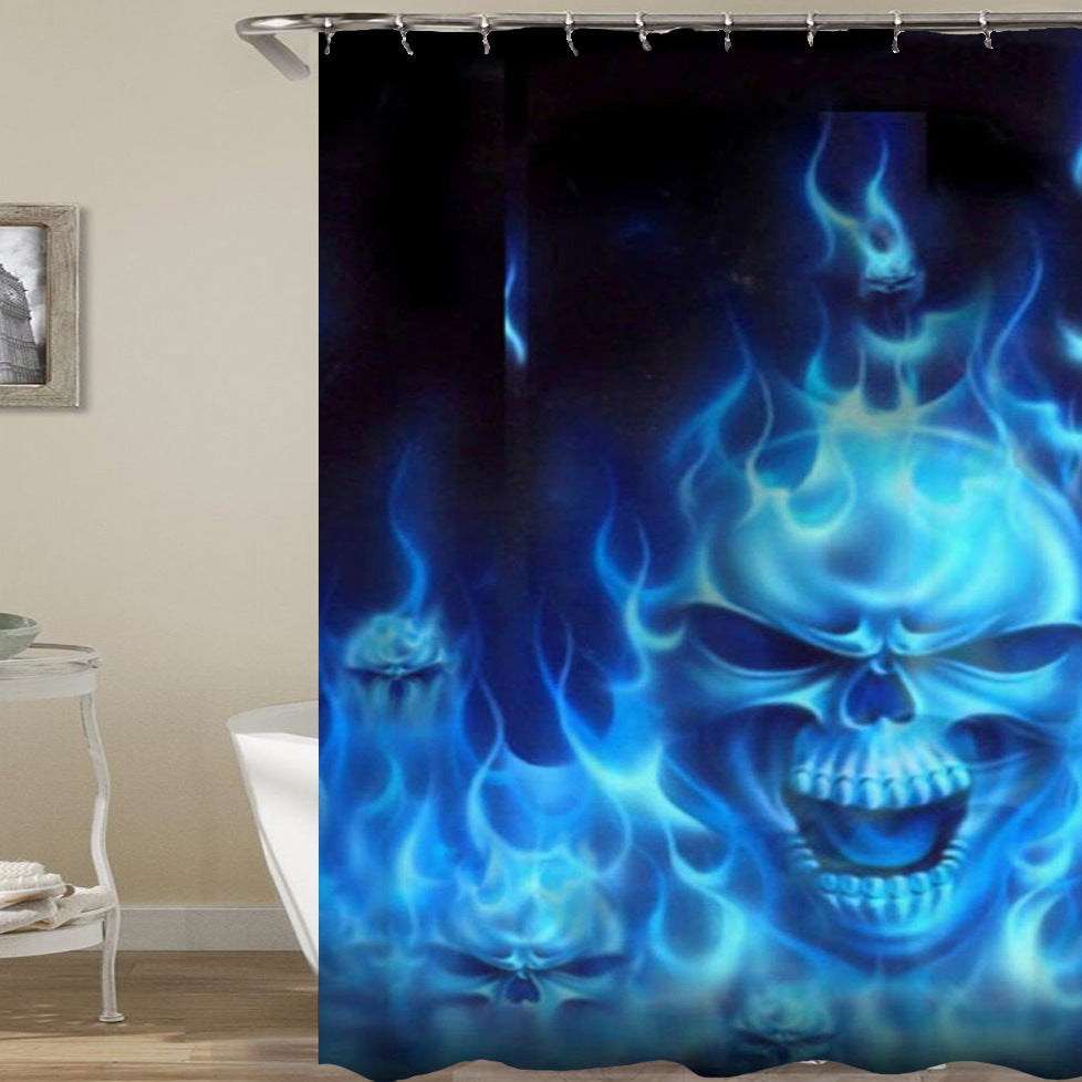 Duschvorhang mit Totenkopfmuster – Bild 2 | LuxeStyle