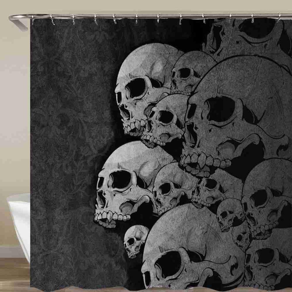 Duschvorhang mit Totenkopfmuster | LuxeStyle