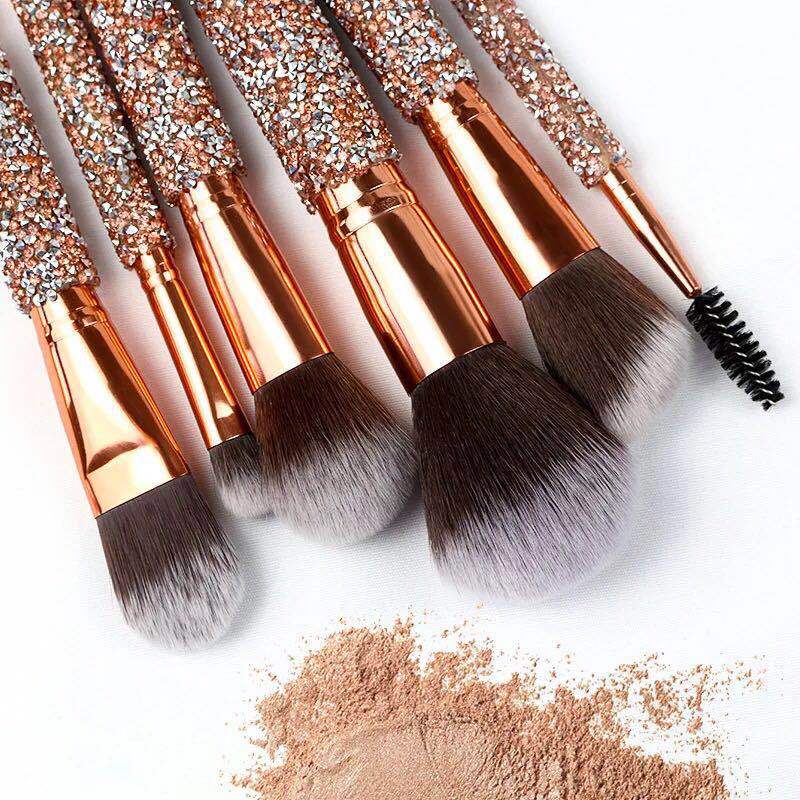 10er Make-up Pinselset mit Holzgriff