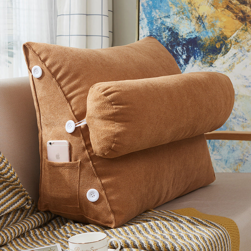 Samt Keil-Lesekissen mit Nackenrolle – Bild 8 | LuxeStyle